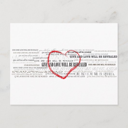 Geef Love Inspirerend postkaart (Voorkant)