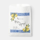 Geef Main Squeeze Lemon & Blue Tile-huwelijk een v Bedankzakje (Voorkant)