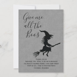 Geef me alle Boos Linen Halloween Party Kaart