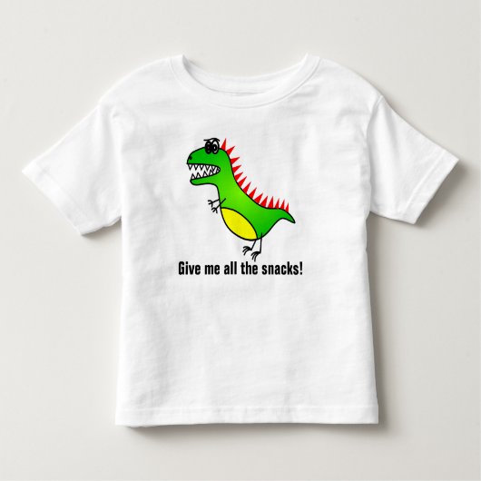 Geef me alle snacks die dinosaur T-Rex nodig hebbe Kinder Shirts (Voorkant)
