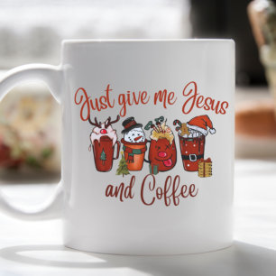 Geef me alleen Jezus en koffie kerst kerst. Koffiemok