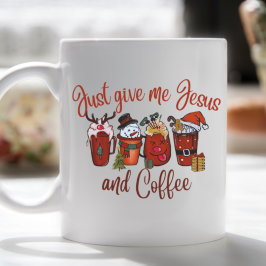 Geef me alleen Jezus en koffie kerst kerst. Koffiemok