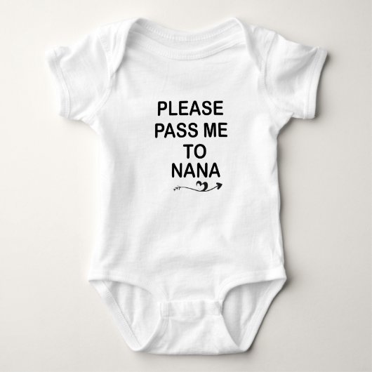 Geef me alsjeblieft door aan nana, oma cadeau Gift Romper (Voorkant)