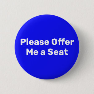 Geef me alsjeblieft een stoel Blauw Ronde Button 5,7 Cm