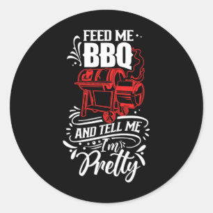 Geef me BBQ en vertel me dat ik ben vleesrekrecue Ronde Sticker