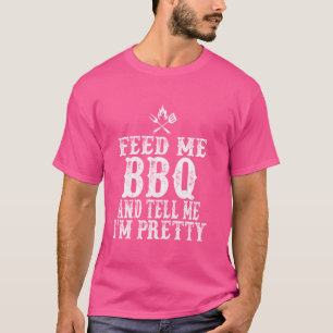 Geef me BBQ en zeg dat ik leuk ben grappige grill T-shirt