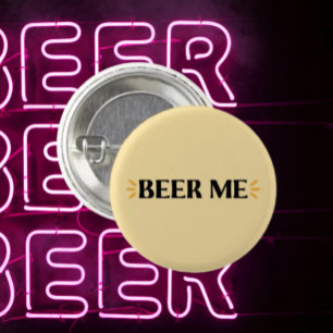 Geef me bier   Grappige typografie knop Ronde Button 3,2 Cm