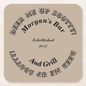 Geef me bier, Scotty! Vierkante Noveltie Onderzett Kartonnen Onderzetters (Voorkant)