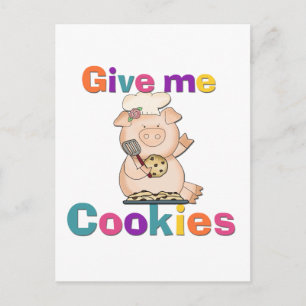 Geef me Cookies T-shirts en cadeaus Briefkaart