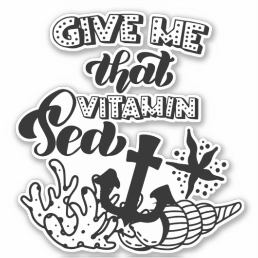 Geef me dat Vitamine Zee Anchor Ocean Life Sticker (Voorkant)