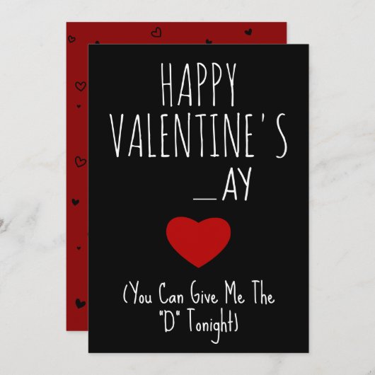 Geef me de D vanavond Funny Naughty Vday Kaart (Voorkant / Achterkant)