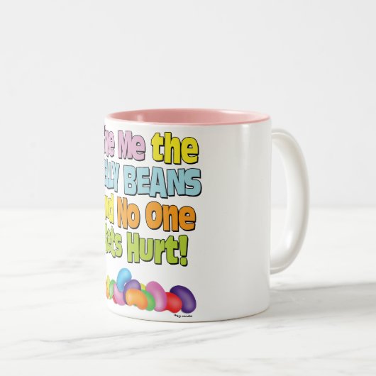 Geef me de Jelly Beans Tweekleurige Koffiemok (Voorkant rechts)