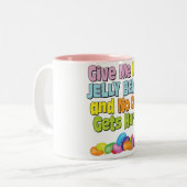 Geef me de Jelly Beans Tweekleurige Koffiemok (Voorkant links)