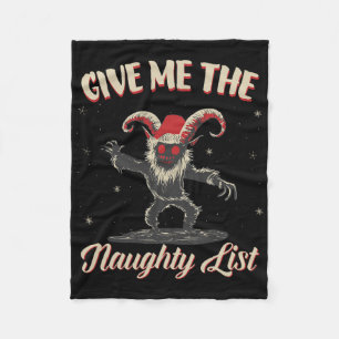 Geef me de stoute lijst Schattige Krampus Donker K Fleece Deken