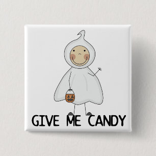 Geef me de T-shirts en de Giften van het Snoep Vierkante Button 5,1 Cm