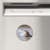 Geef me de voeders! Hippo Funny Fridge Magneet (Insitu (Vaatwasser))
