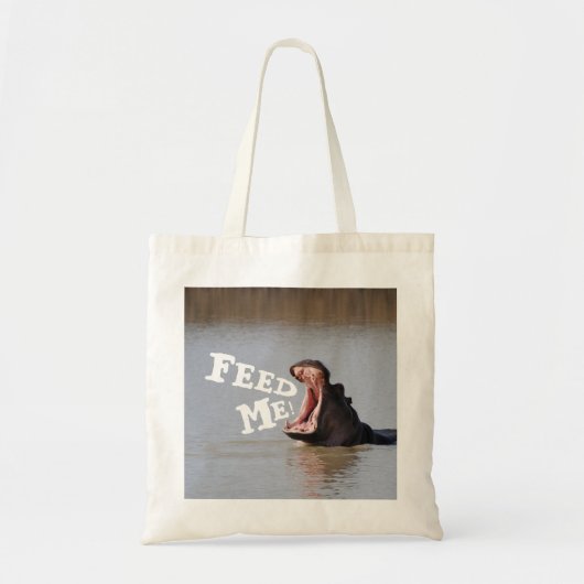 Geef me de voeders! Hippo Funny Tote Bag (Voorkant)