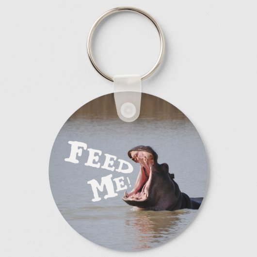 Geef me de voeders! Hippo Sleutelhanger (Voorkant)