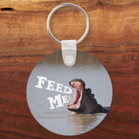 Geef me de voeders! Hippo Sleutelhanger (Voorkant)