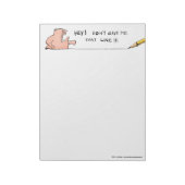 Geef me die regel niet, notitieboekje. notitieblok (Linkerzijde)