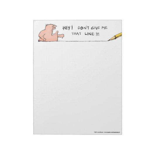 Geef me die regel niet, notitieboekje. notitieblok (Linkerzijde)