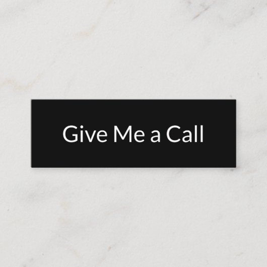 Geef me een Bel Zwart Wit Naam Titel Telefoonnumme Mini Visitekaartje (Voorkant)