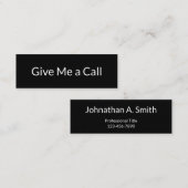 Geef me een Bel Zwart Wit Naam Titel Telefoonnumme Mini Visitekaartje (Voorkant / Achterkant)