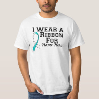 Geef me een Blauwgroen en wit lint aan T-shirt