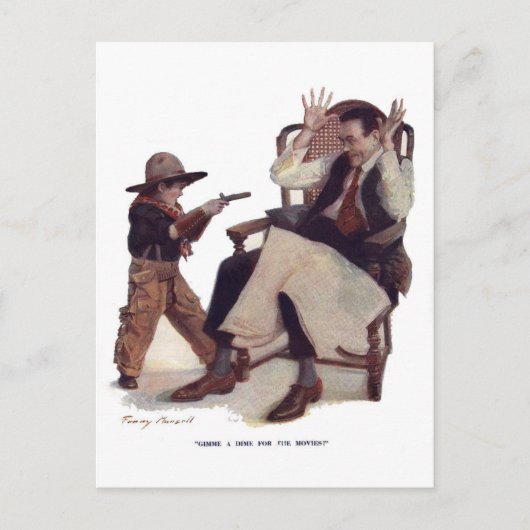 Geef me een Dime voor de films! Briefkaart (Voorkant)