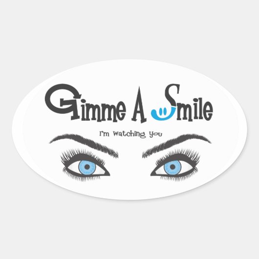 Geef me een glimlach ovale sticker (Voorkant)