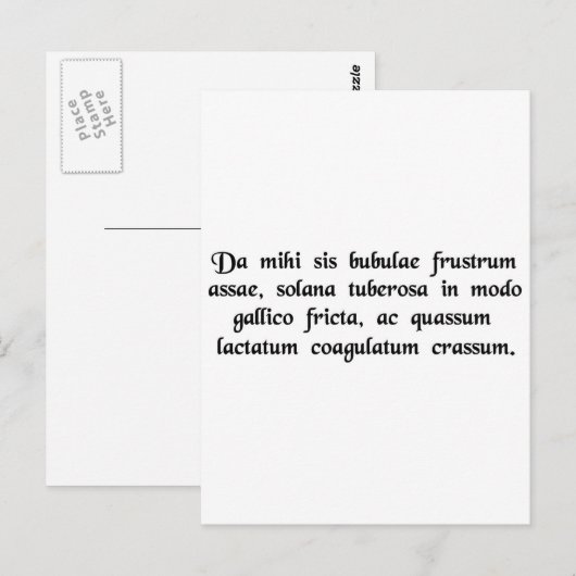 Geef me een hamburger, franse frietjes en een dik. briefkaart (Voorkant / Achterkant)