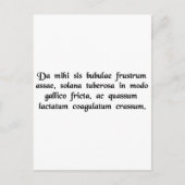 Geef me een hamburger, franse frietjes en een dik. briefkaart (Voorkant)