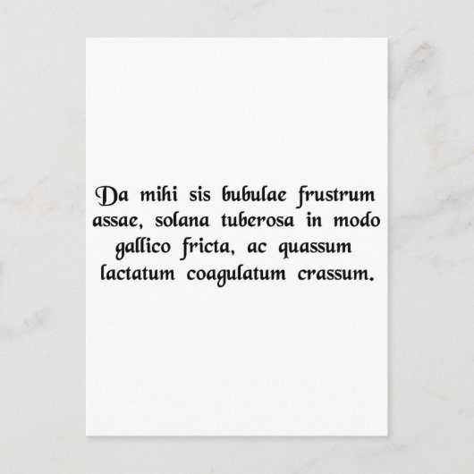 Geef me een hamburger, franse frietjes en een dik. briefkaart (Voorkant)