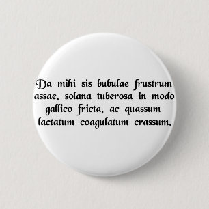 Geef me een hamburger, franse frietjes en een dik. ronde button 5,7 cm