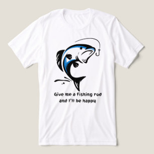 "Geef me een hengel en ik ben gelukkig" Grappig Fi Tri-Blend Shirt