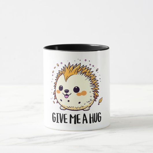Geef me een knuffel schattig egel ontwerp mok (Midden)