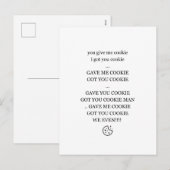 Geef me een koekje, ik heb je koekje feestdagenkaart (Voorkant / Achterkant)