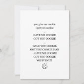 Geef me een koekje, ik heb je koekje feestdagenkaart (Voorkant)