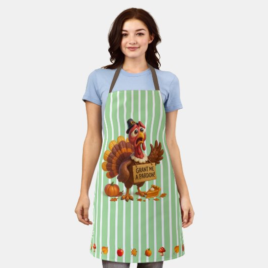 Geef me een pardon - Grappig Turkije. Thanksgiving Schort (Gedragen)