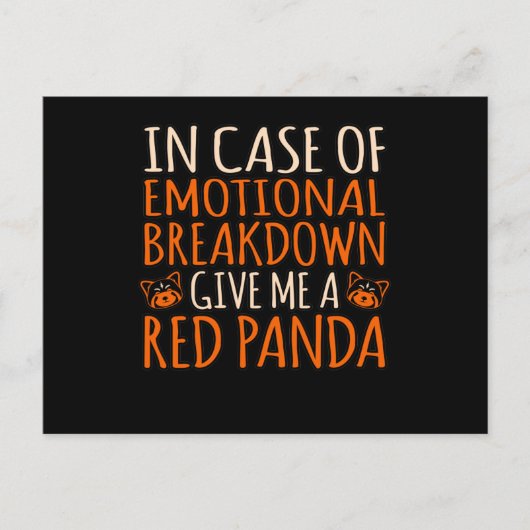 Geef me een Red Panda Cute Pet Animal Pandas Aankondigingskaart (Voorkant)