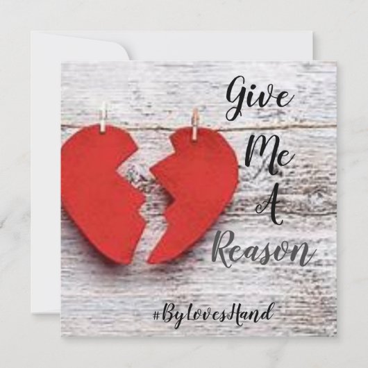 Geef me een reden voor vlakke Kaart (blauw) (Voorkant)