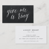 Geef me een Ring Modern Chalkboard Visitekaartjes (Voorkant / Achterkant)