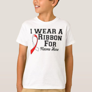 Geef me een rood en wit lint aan t-shirt