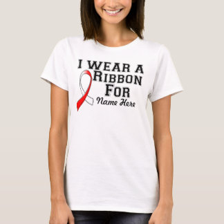 Geef me een rood en wit lint aan t-shirt
