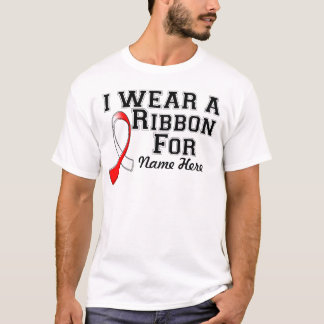 Geef me een rood en wit lint aan t-shirt