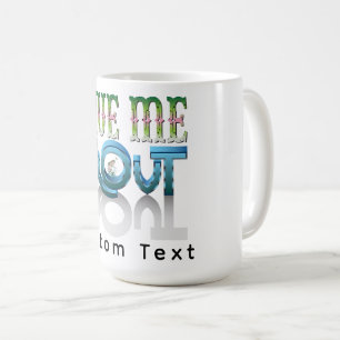 Geef me forel aangepaste lettertype vectorillustra koffiemok