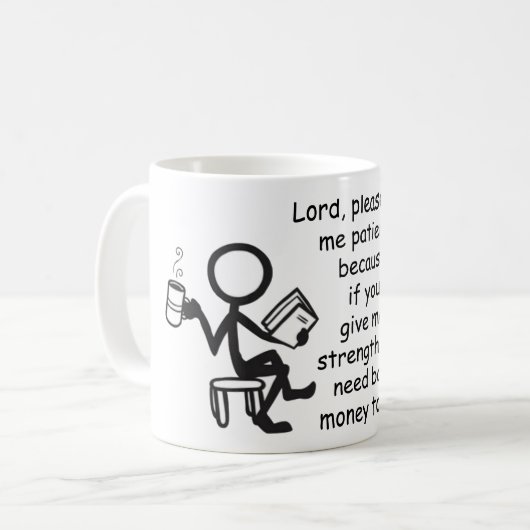 Geef me geduld koffiemok (Voorkant links)