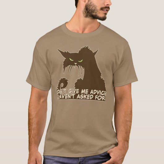 Geef me geen advies Angry Cat Gezegde donker T-shirt (Voorkant)