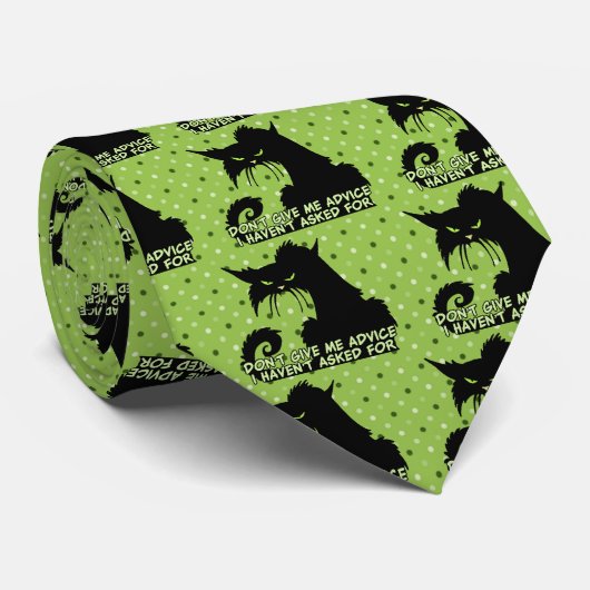 Geef me geen advies Angry Cat Gezegde Stropdas (Opgerold)