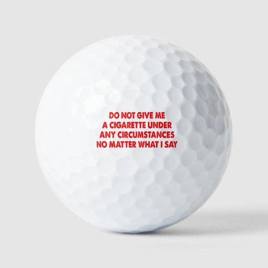 Geef me geen sigaret, wat ik zeg golfballen (Voorkant)